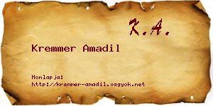 Kremmer Amadil névjegykártya